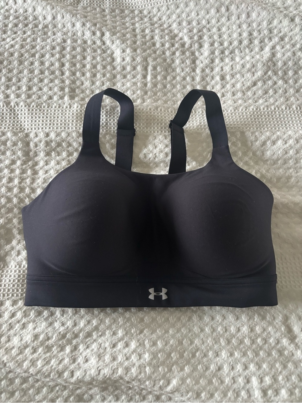 Under Armour Black Padded Sports Bra with Logo Band